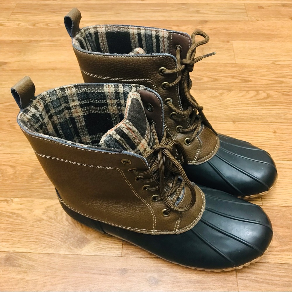 The Original Duck Boot by Sporto Ariel Women US 11M Tan Dark Brown.